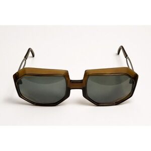 Vtg Cool-Ray Polaroid 325 Oversized Geometric Sunglasses - Brown Plastic & Metal